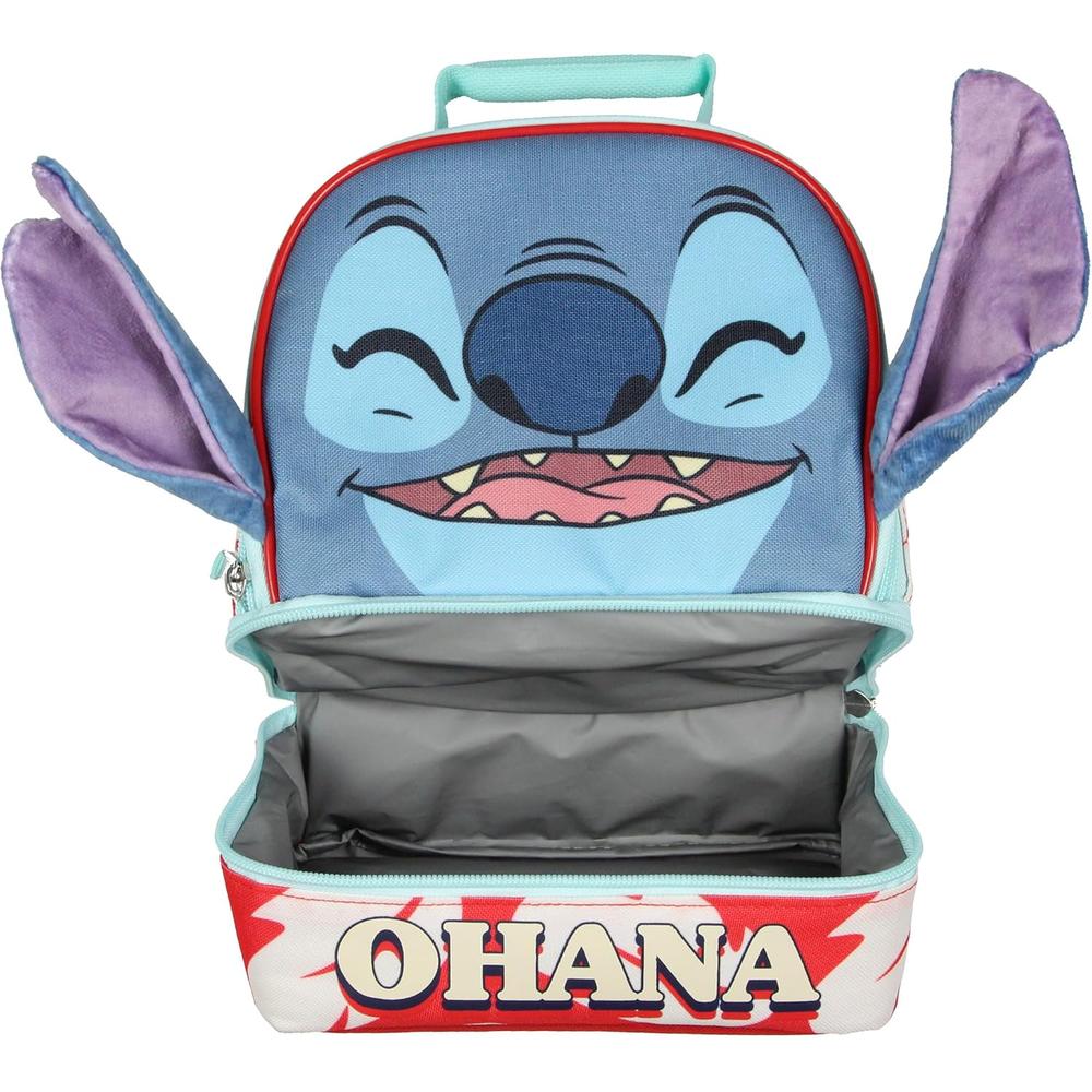 LILO Y STITCH | LONCHERA DE DOBLE COMPARTIMIENTO CON FORRO AISLANTE DE STITCH 3D - 2