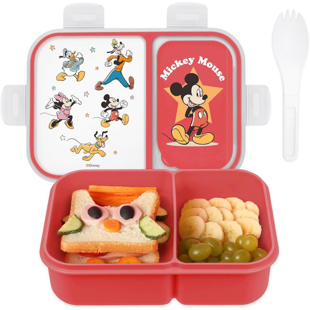 MICKEY | CAJA DE BENTO CON COMPARTIMENTOS DIVIDIDOS Y TENEDOR DE DISNEY - 1