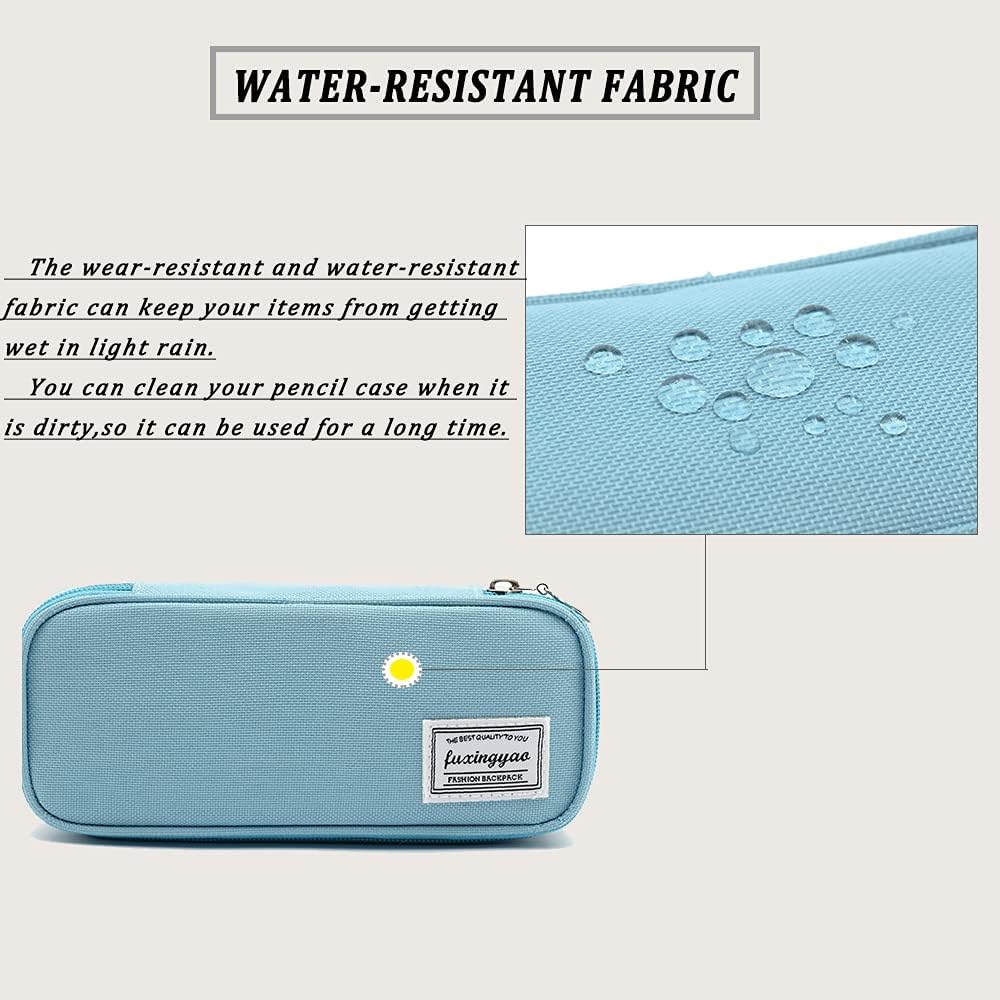 ESTUCHE PARA LÁPICES CON VARIAS RANURAS, CARTUCHERA PARA NIÑOS Y ADULTOS, PARA OFICINA Y ESCUELA – AZUL - 6
