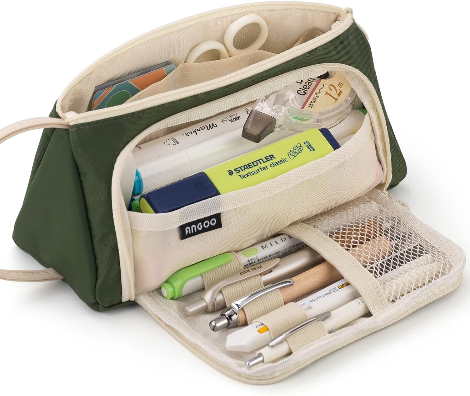 EASTHILL - ESTUCHE PARA LÁPICES DE GRAN CAPACIDAD ESCOLAR, OFICINA Y COLEGIAL PARA NIÑOS Y ADULTOS - VERDE - 1