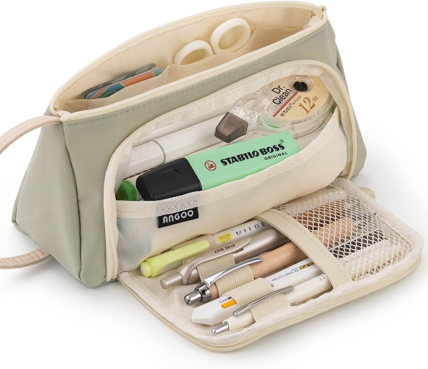 EASTHILL - ESTUCHE PARA LÁPICES DE GRAN CAPACIDAD ESCOLAR, OFICINA Y COLEGIAL PARA NIÑOS Y ADULTOS - VERDE - 1