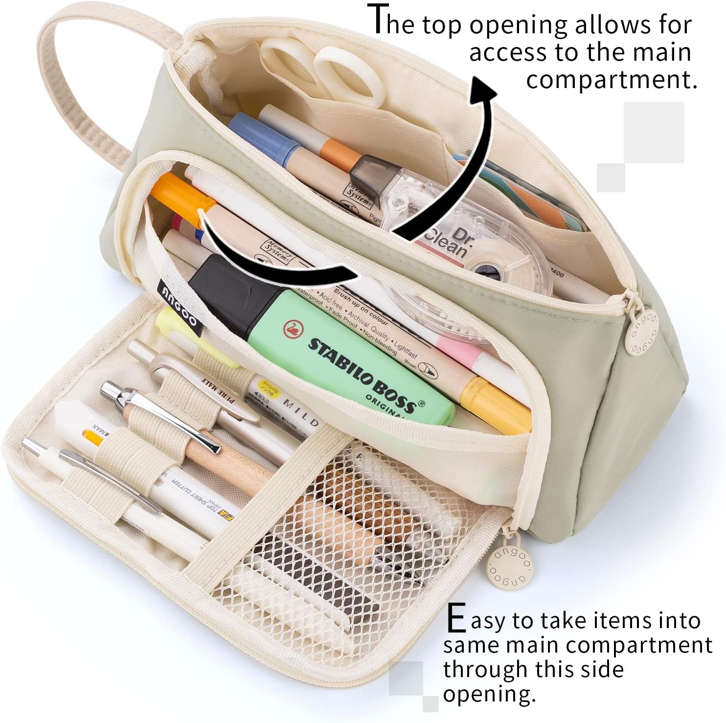 EASTHILL - ESTUCHE PARA LÁPICES DE GRAN CAPACIDAD ESCOLAR, OFICINA Y COLEGIAL PARA NIÑOS Y ADULTOS - VERDE - 5