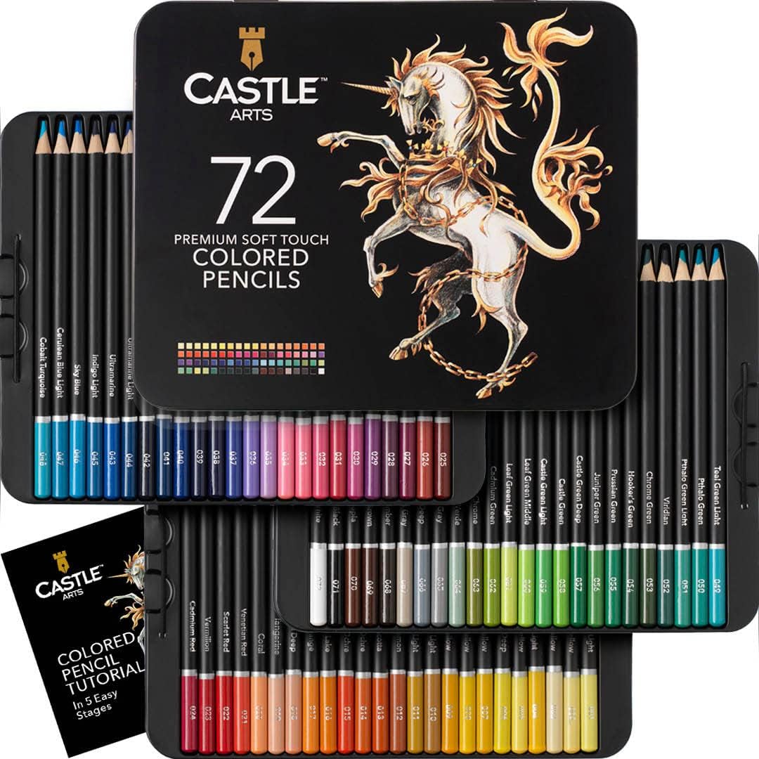72 LÁPICES DE COLORES PARA LIBROS DE COLOREAR PARA ADULTOS; SERIE MEJORADA PRÉMIUM DE LA SERIE 'SUAVE' - 1