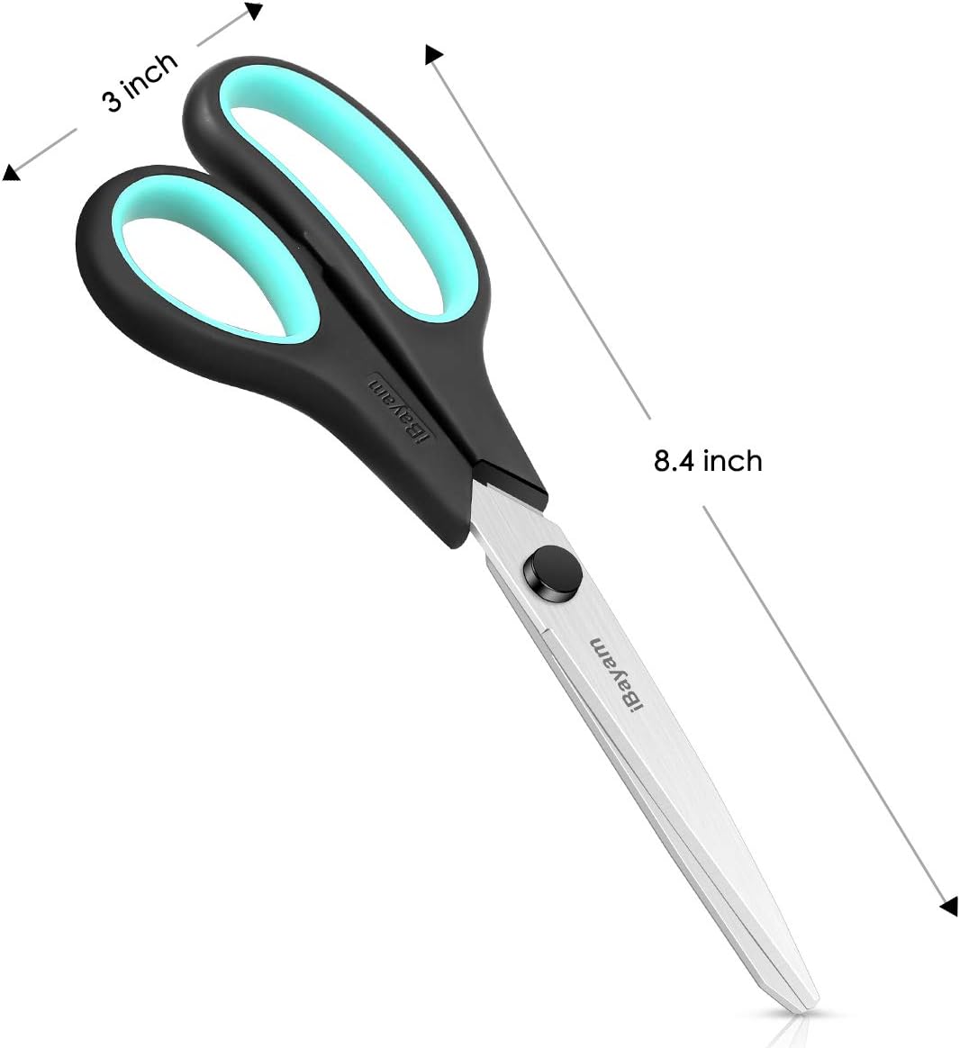 IBAYAM - TIJERAS MULTIUSOS DE 8 PULGADAS, PAQUETE DE 3 UNIDADES, ULTRA AFILADAS - 6