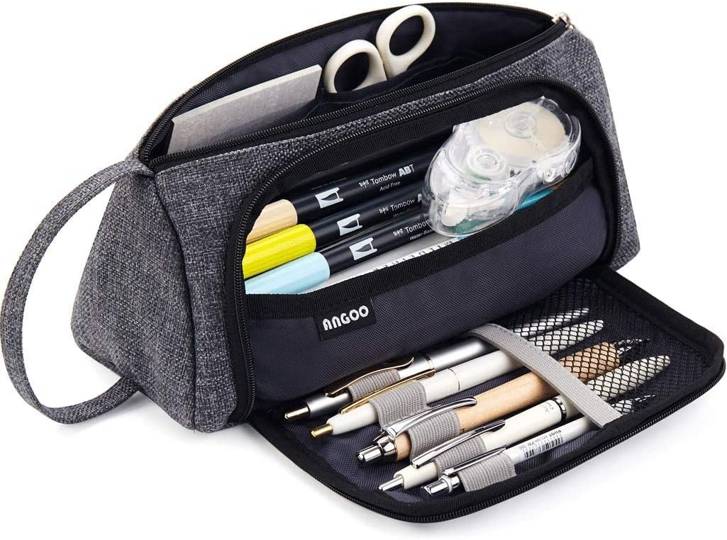 EASTHILL - ESTUCHE PARA LÁPICES DE GRAN CAPACIDAD ESCOLAR, OFICINA Y COLEGIAL PARA NIÑOS Y ADULTOS - NEGRO - 2