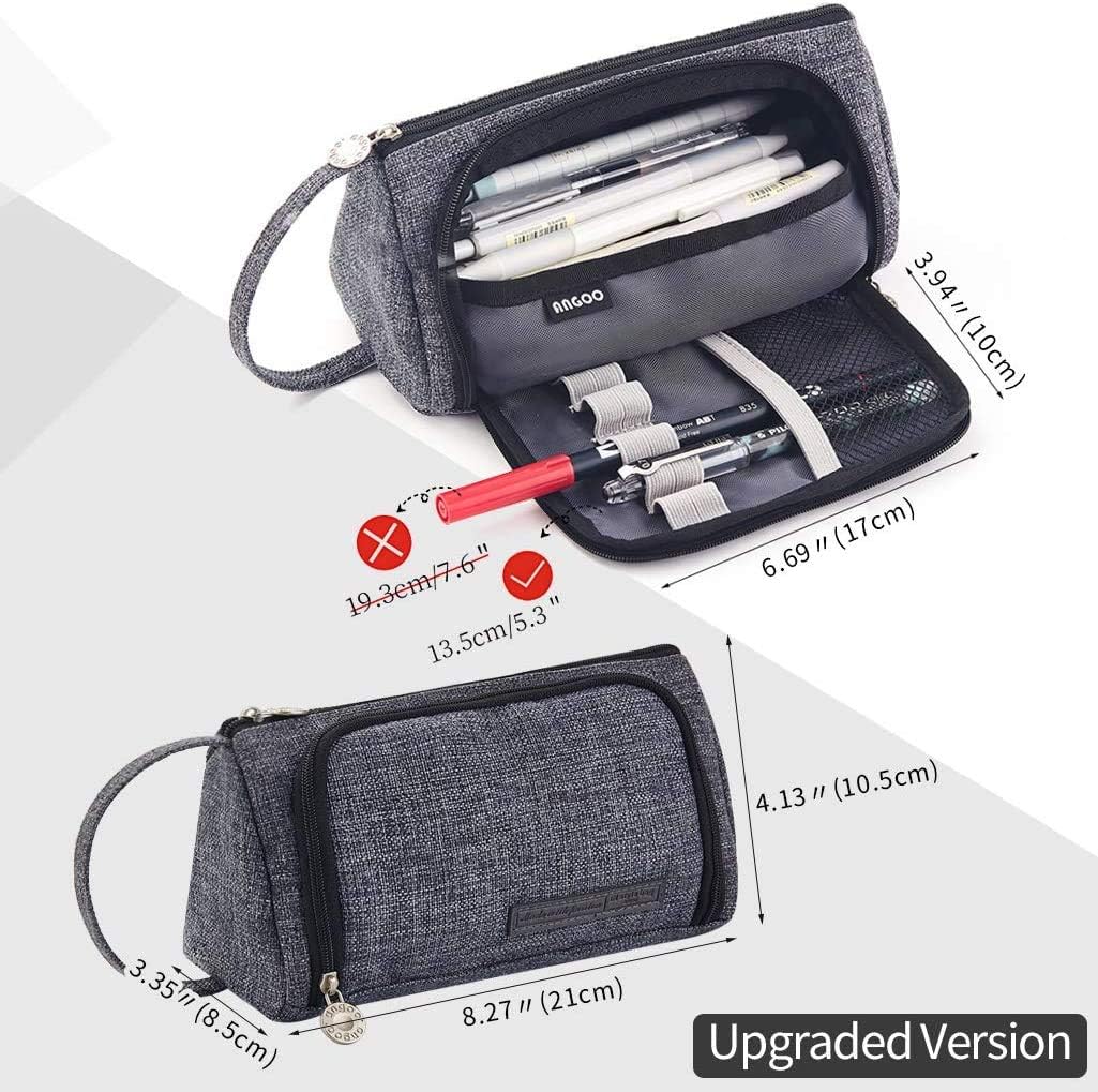 EASTHILL - ESTUCHE PARA LÁPICES DE GRAN CAPACIDAD ESCOLAR, OFICINA Y COLEGIAL PARA NIÑOS Y ADULTOS - NEGRO - 6