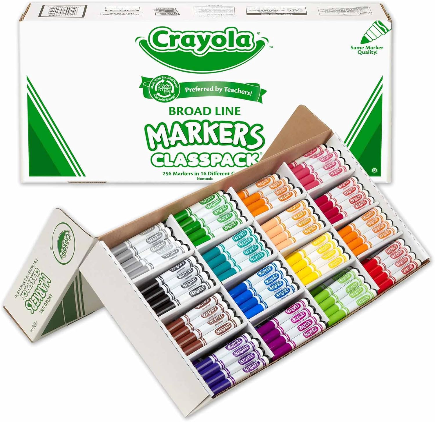 CRAYOLA - CLASSPACK - MARCADORES DE LÍNEA ANCHA, SUMINISTROS A GRANEL PARA PROFESORES Y NIÑOS 256 UNIDADES - 1