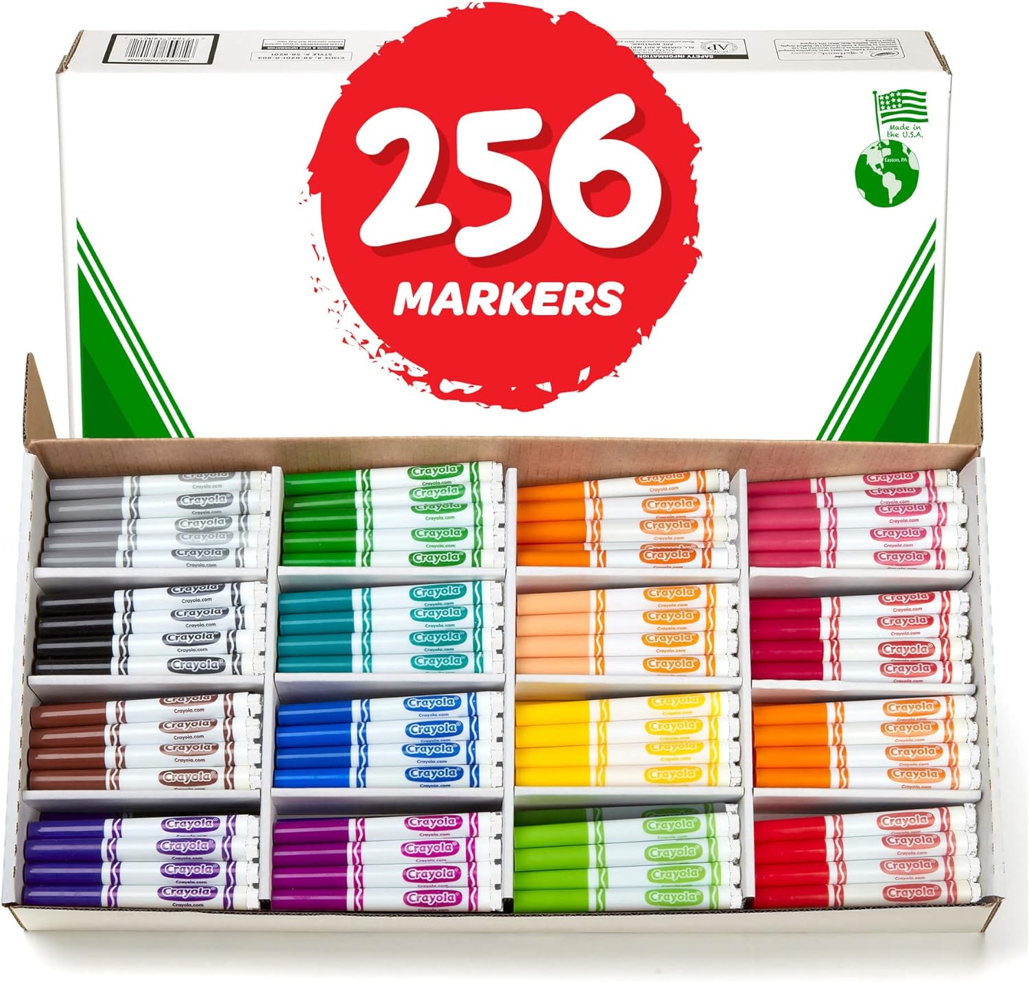 CRAYOLA - CLASSPACK - MARCADORES DE LÍNEA ANCHA, SUMINISTROS A GRANEL PARA PROFESORES Y NIÑOS 256 UNIDADES - 4