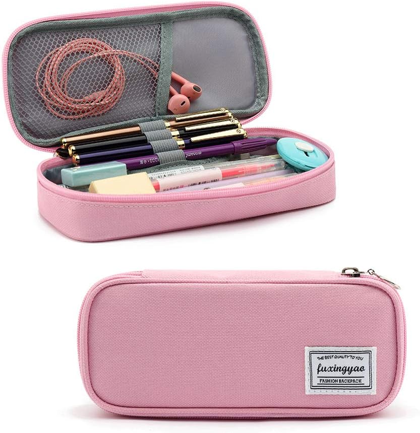 ESTUCHE PARA LÁPICES CON VARIAS RANURAS, CARTUCHERA PARA NIÑOS Y ADULTOS, PARA OFICINA Y ESCUELA – ROSADO - 2