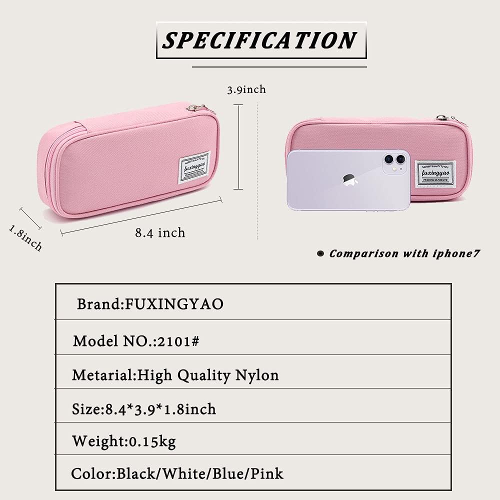 ESTUCHE PARA LÁPICES CON VARIAS RANURAS, CARTUCHERA PARA NIÑOS Y ADULTOS, PARA OFICINA Y ESCUELA – ROSADO - 4
