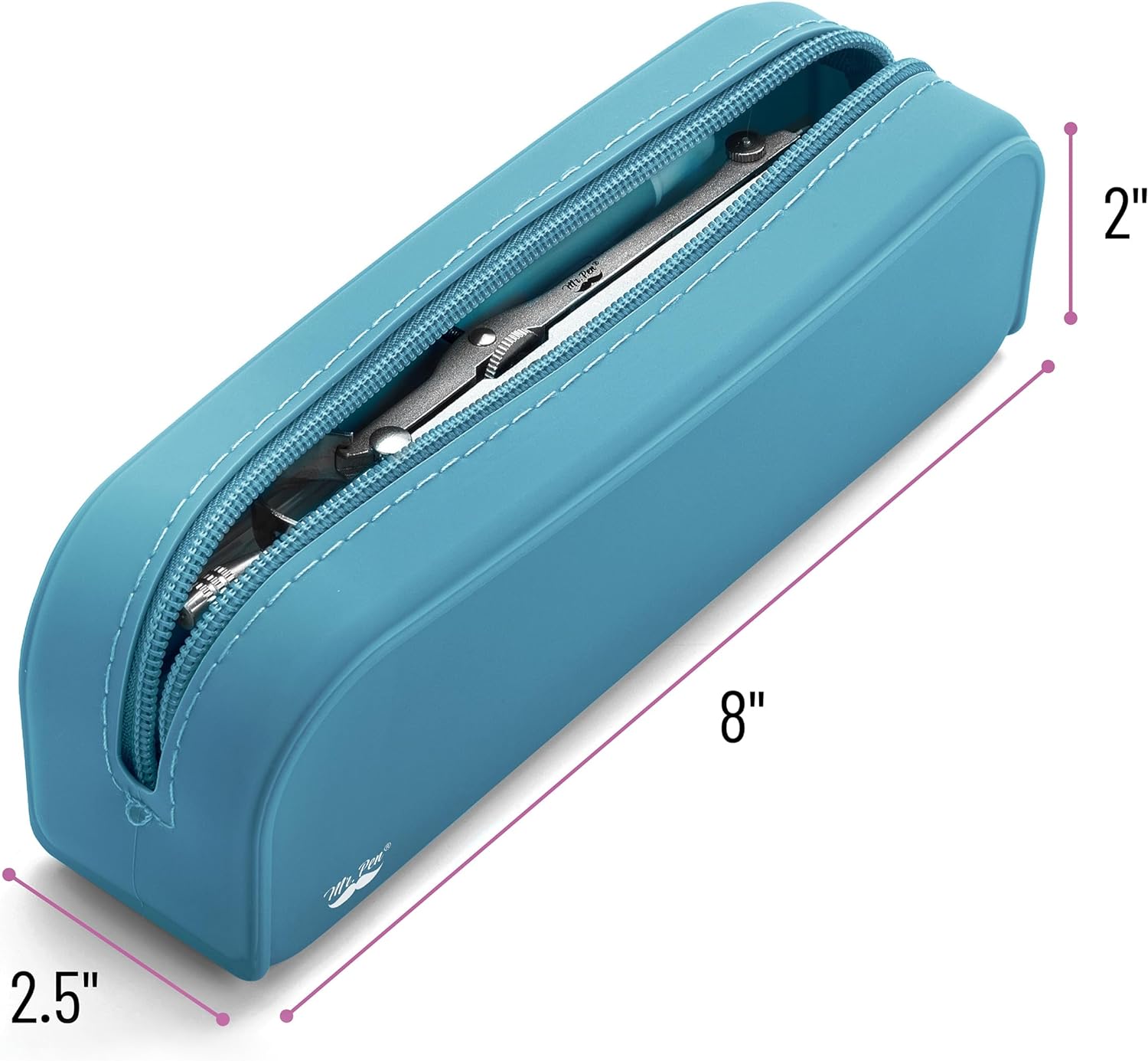 MR. PEN - ESTUCHE PEQUEÑO DE SILICONA PARA LÁPICES, ESTÉTICO DE SILICONA - AZUL - 3