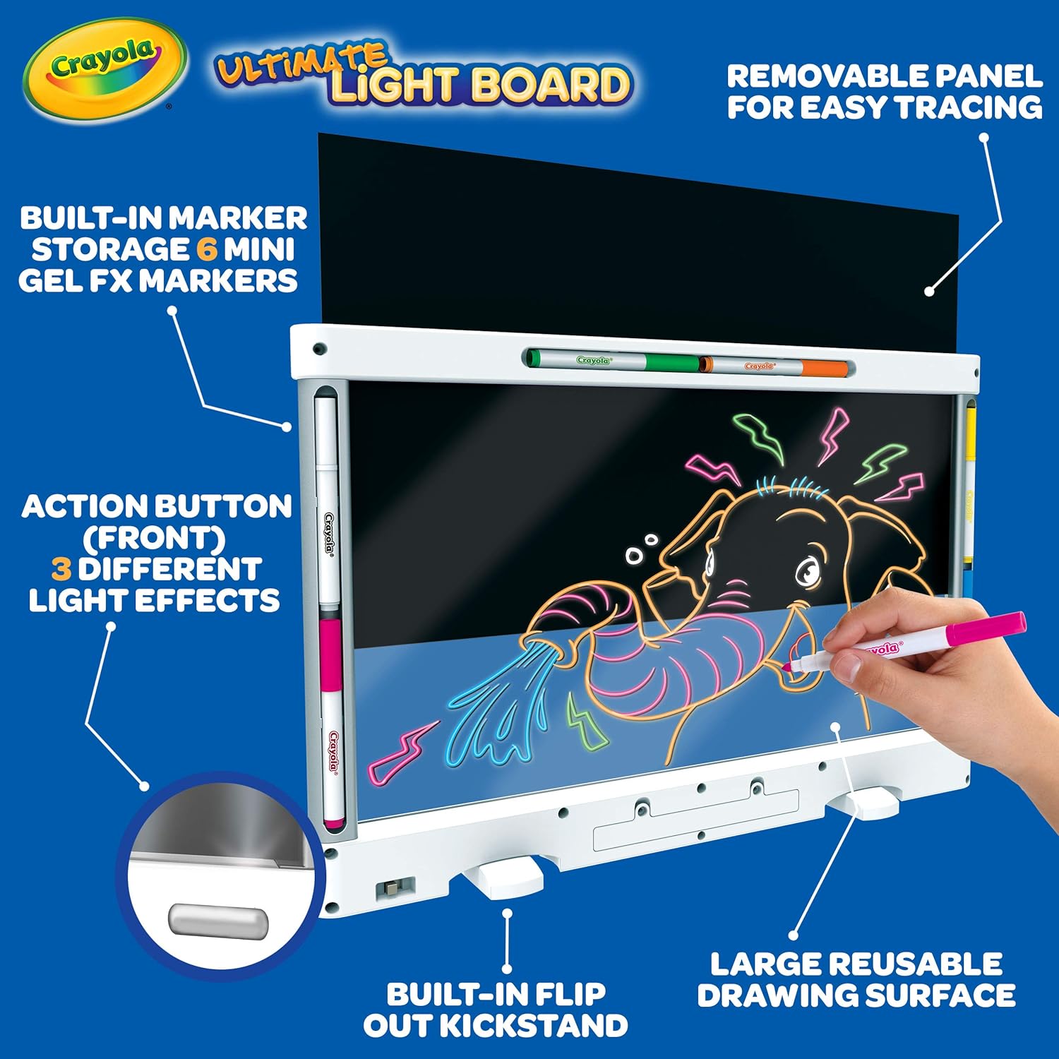 CRAYOLA ULTIMATE LIGHT TABLETA DE DIBUJO, REGALO PARA NIÑOS DE 6, 7, 8, 9 AÑOS, COLOR BLANCO - 3