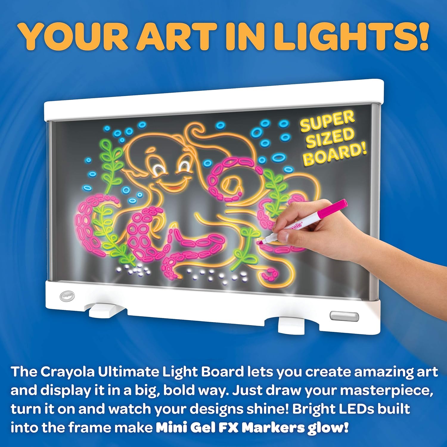 CRAYOLA ULTIMATE LIGHT TABLETA DE DIBUJO, REGALO PARA NIÑOS DE 6, 7, 8, 9 AÑOS, COLOR BLANCO - 6