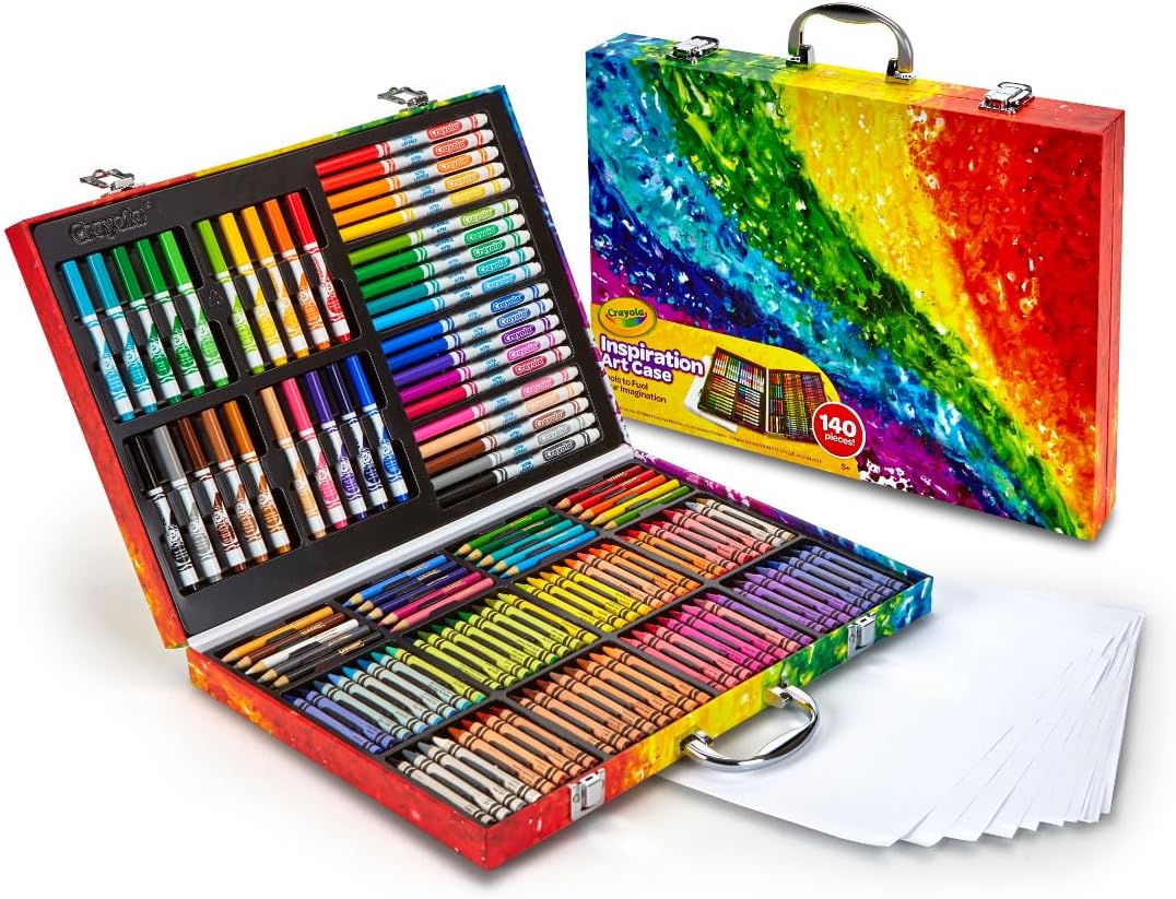 CRAYOLA, ESTUCHE DE INSPIRACIÓN ARTÍSTICA, 140 PIEZAS, MINIONS, JUEGO DE ARTE, EDADES 6, 7, 8, 9, 10 - 1