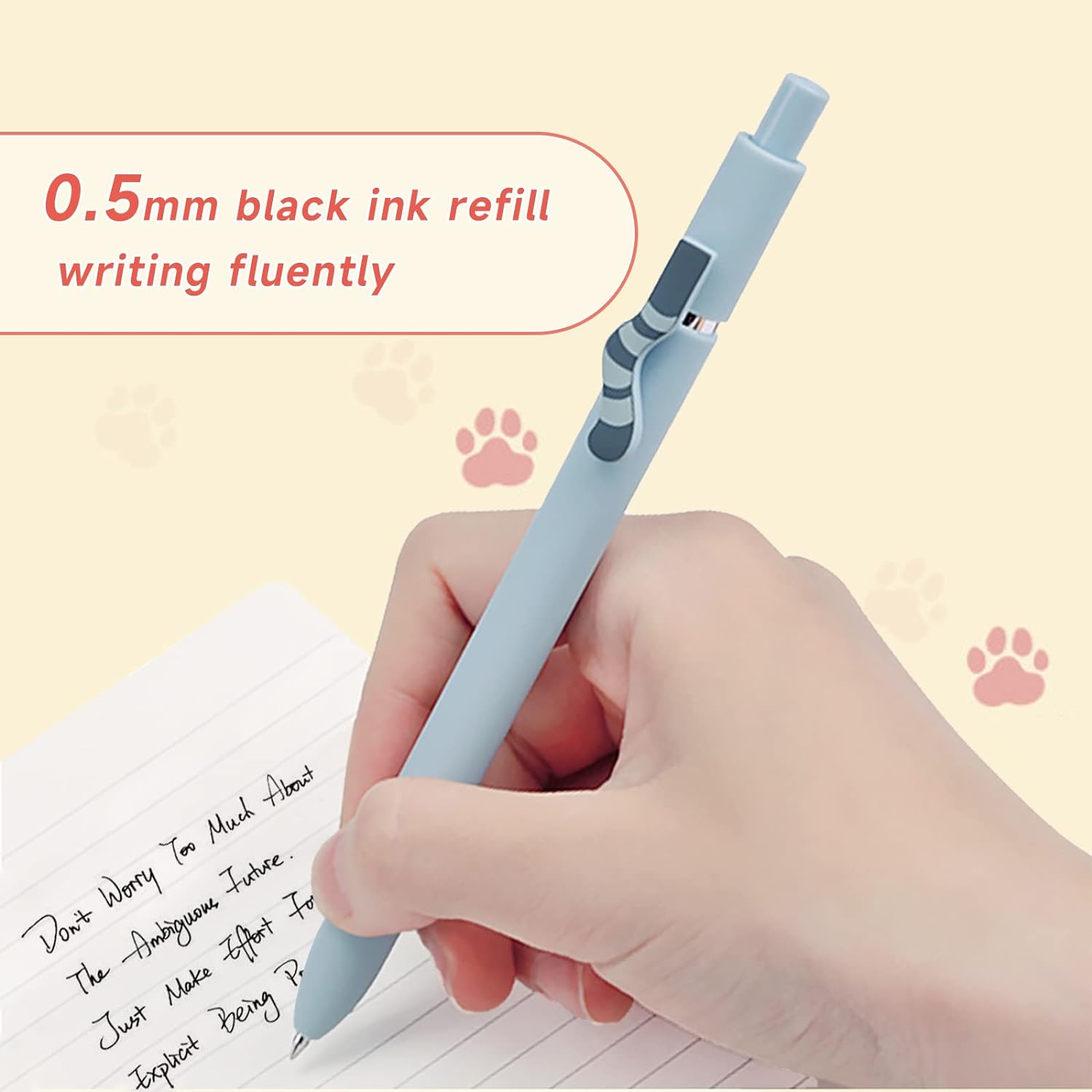 UIXJODO BOLÍGRAFOS DE GATO, 4 BOLÍGRAFOS KAWAII, BOLÍGRAFOS DE TINTA NEGRA - 4