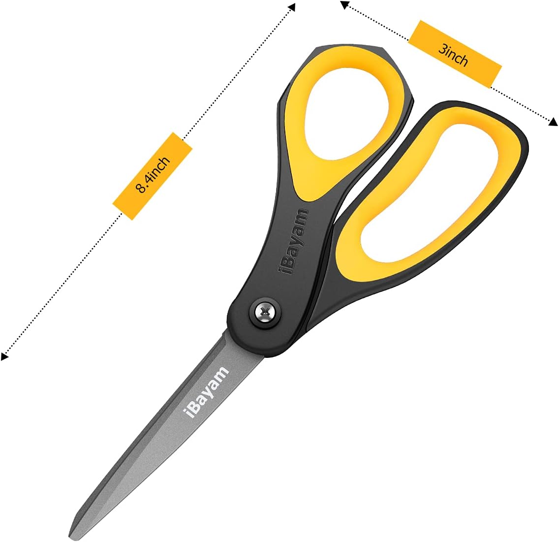 TIJERAS, IBAYAM - PAQUETE DE 3 TIJERAS ANTIADHERENTES MULTIUSOS PARA OFICINA, ESCUELA, HOGAR - 3