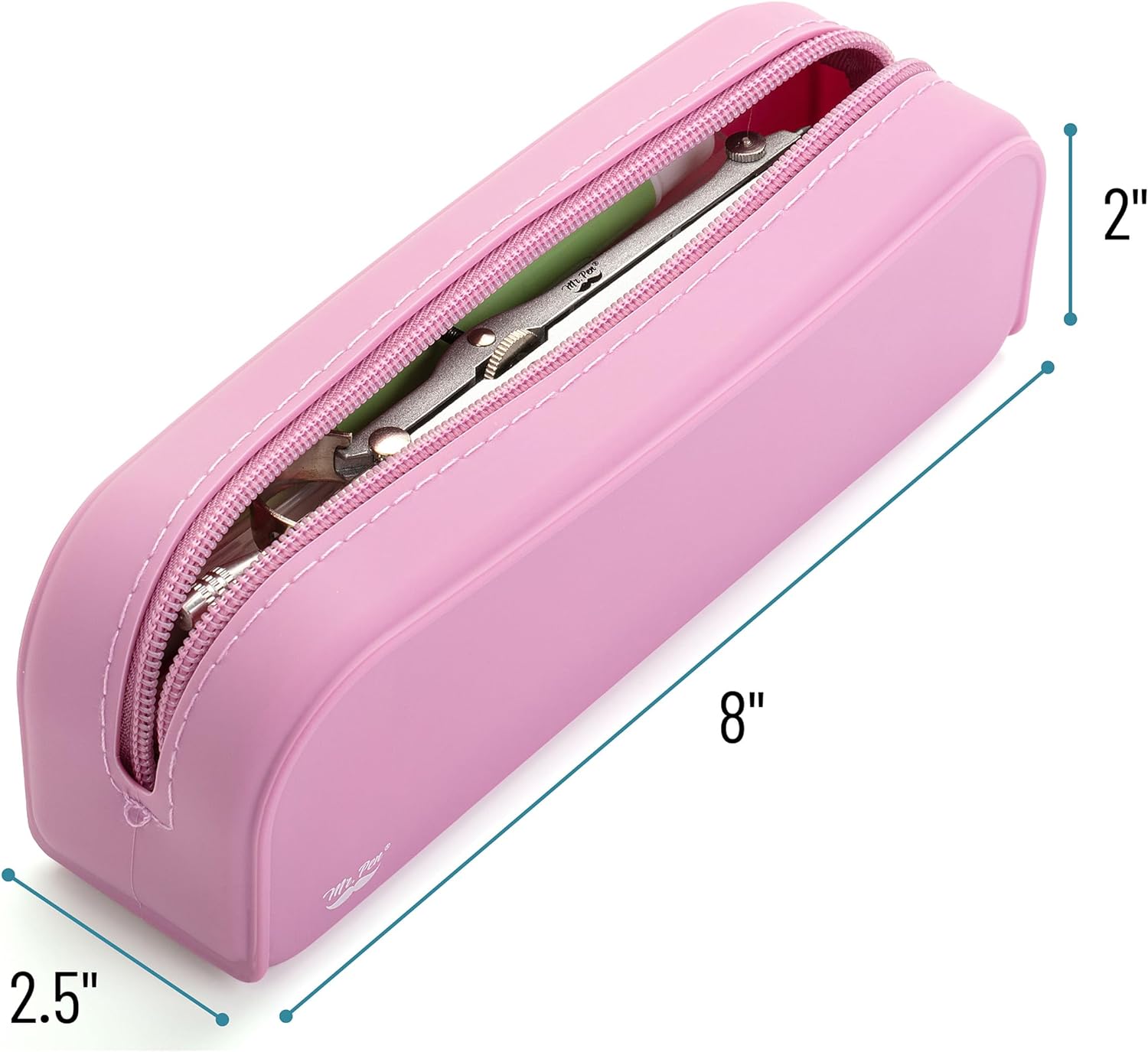 MR. PEN - ESTUCHE ESTÉTICO DE SILICONA PARA LÁPICES,PARA MUJERES, BOLSA DE MAQUILLAJE - ROSADO - 3