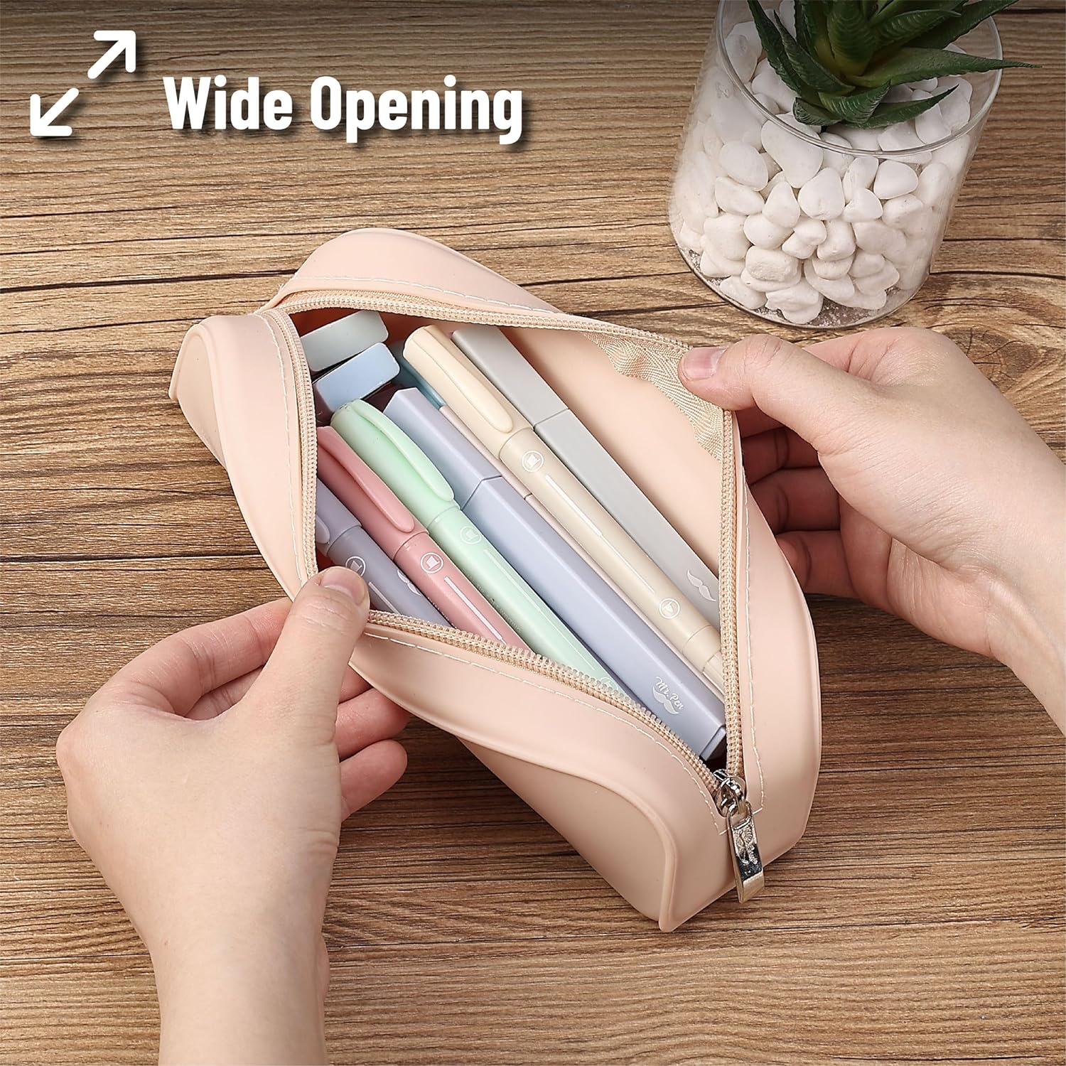MR. PEN - ESTUCHE PEQUEÑO DE SILICONA PARA LÁPICES - BEIGE - 6