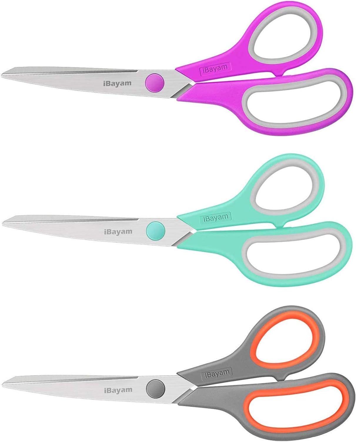 IBAYAM - TIJERAS MULTIUSOS DE 8 PULGADAS, PAQUETE DE 3 UNIDADES, ULTRA AFILADAS - 1