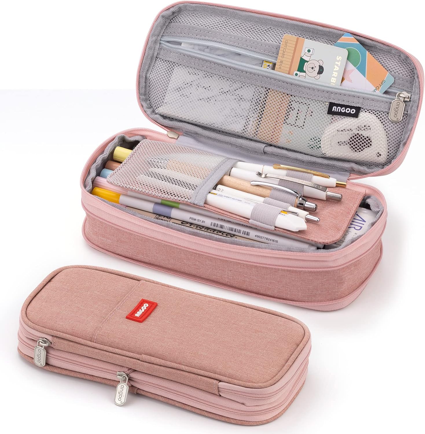 EASTHILL ESTUCHE PARA LÁPICES GRAN CAPACIDAD,BOLSA GRANDE PARA LÁPICES DE PAPELERÍA Y BOLÍGRAFOS PARA NIÑAS ADOLESCENTES-NARANJA - 1