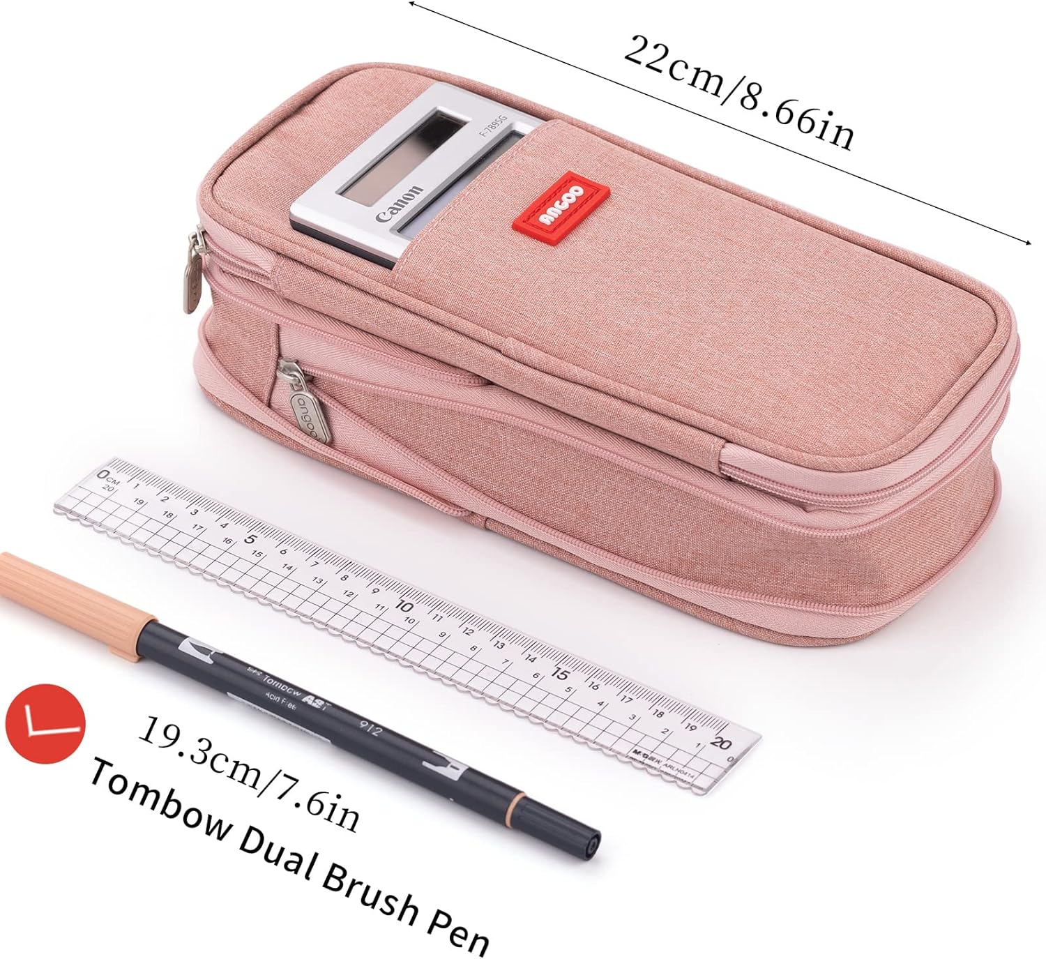 EASTHILL ESTUCHE PARA LÁPICES GRAN CAPACIDAD,BOLSA GRANDE PARA LÁPICES DE PAPELERÍA Y BOLÍGRAFOS PARA NIÑAS ADOLESCENTES-NARANJA - 5