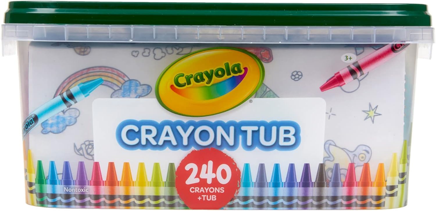 CRAYOLA TINA DE CRAYÓN – 120 COLORES (240 QUILATES), JUEGO DE CRAYONES A GRANEL PARA AULAS, SUMINISTROS DE ARTE - 1