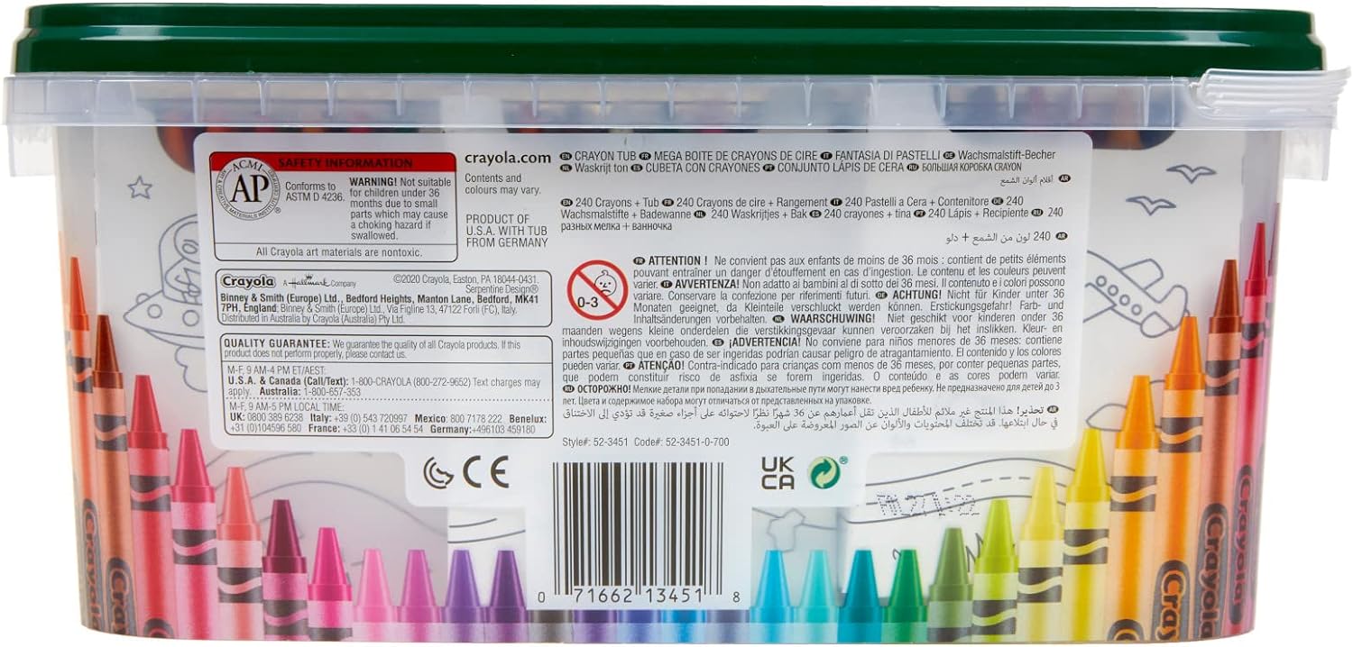 CRAYOLA TINA DE CRAYÓN – 120 COLORES (240 QUILATES), JUEGO DE CRAYONES A GRANEL PARA AULAS, SUMINISTROS DE ARTE - 5