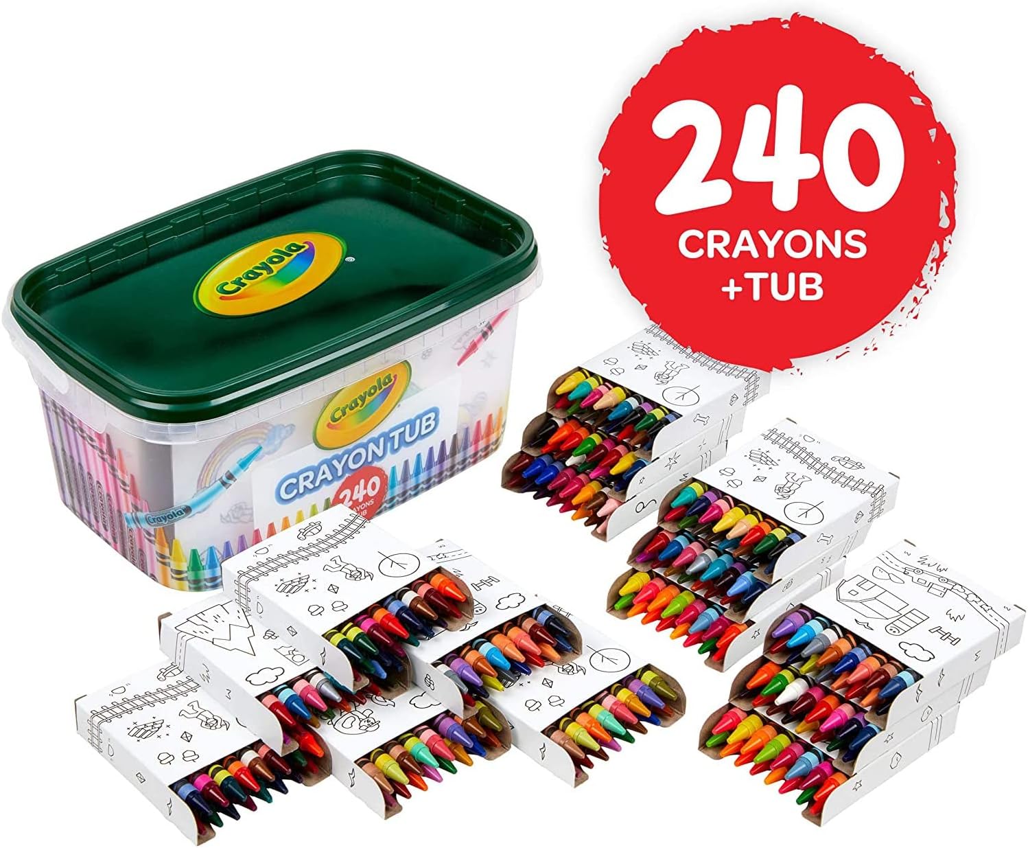 CRAYOLA TINA DE CRAYÓN – 120 COLORES (240 QUILATES), JUEGO DE CRAYONES A GRANEL PARA AULAS, SUMINISTROS DE ARTE - 6