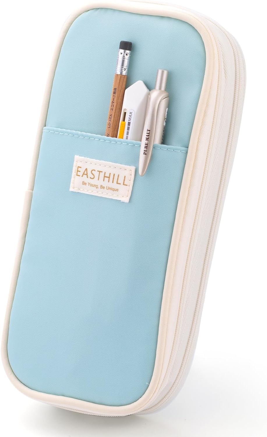 EASTHILL ESTUCHE PARA LÁPICES GRAN CAPACIDAD,BOLSA GRANDE PARA LÁPICES DE PAPELERÍA Y BOLÍGRAFOS PARA NIÑAS ADOLESCENTES-CELESTE - 2