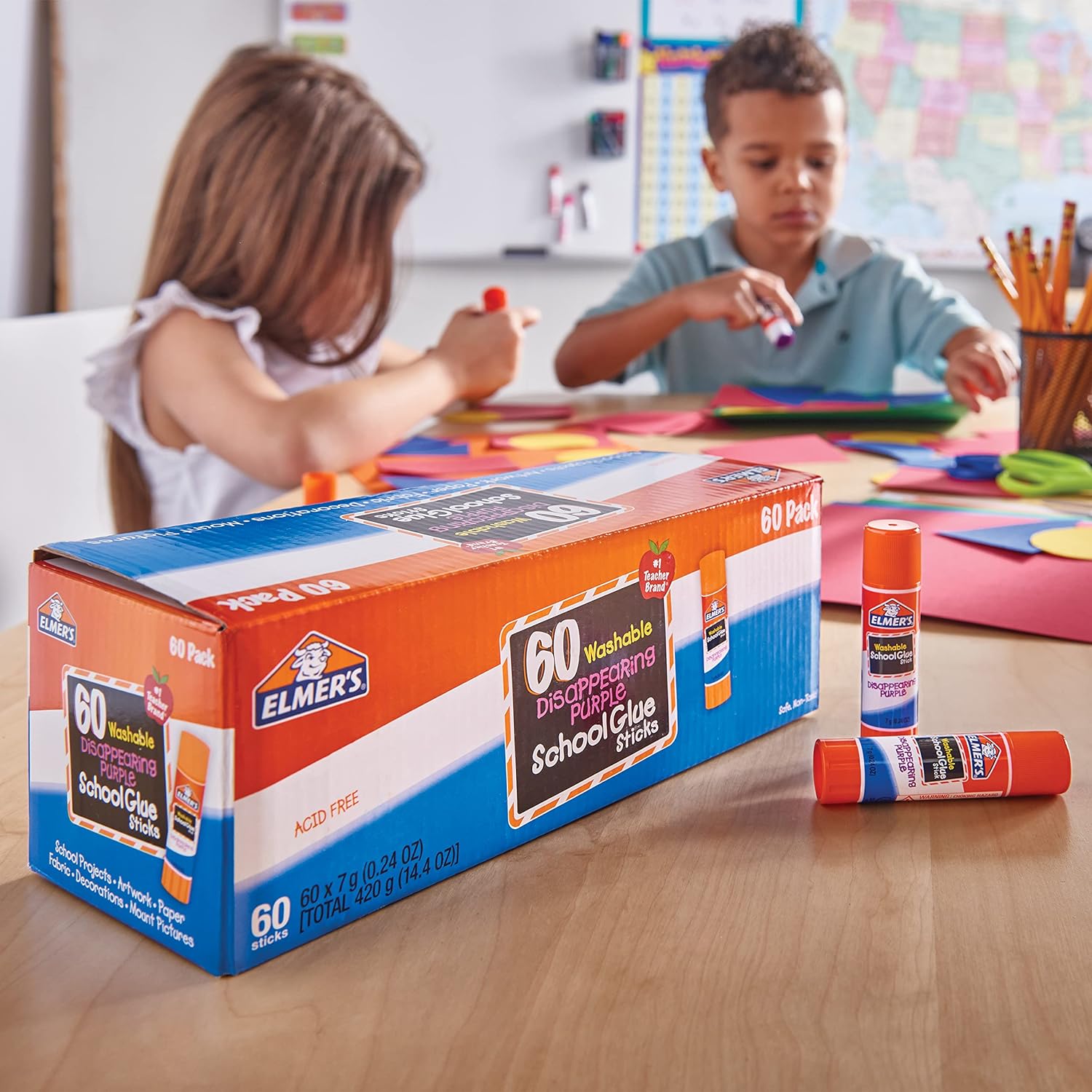 ELMER'S DISAPPEARING PURPLE - BARRAS DE PEGAMENTO PARA LA ESCUELA, LAVABLES, 0.25 OZ, 60 UNIDADES - 5