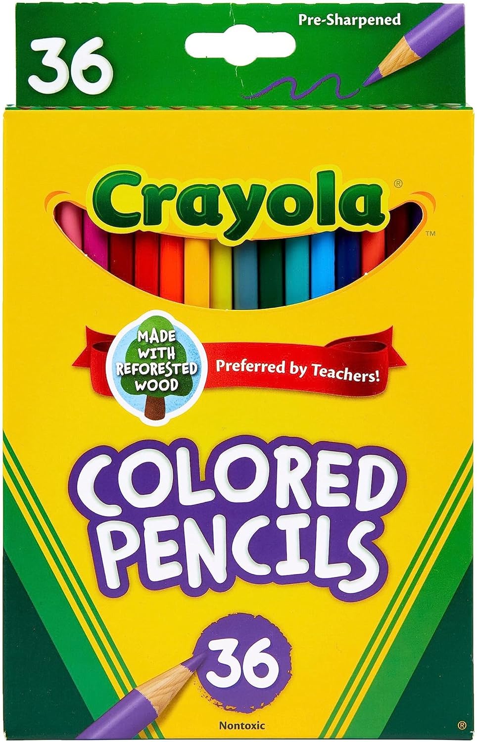 CRAYOLA LÁPICES DE COLORES (36 QUILATES), JUEGO DE LÁPICES PARA NIÑOS, SUMINISTROS DE ARTE, IDEALES PARA LIBROS DE COLOREAR - 2
