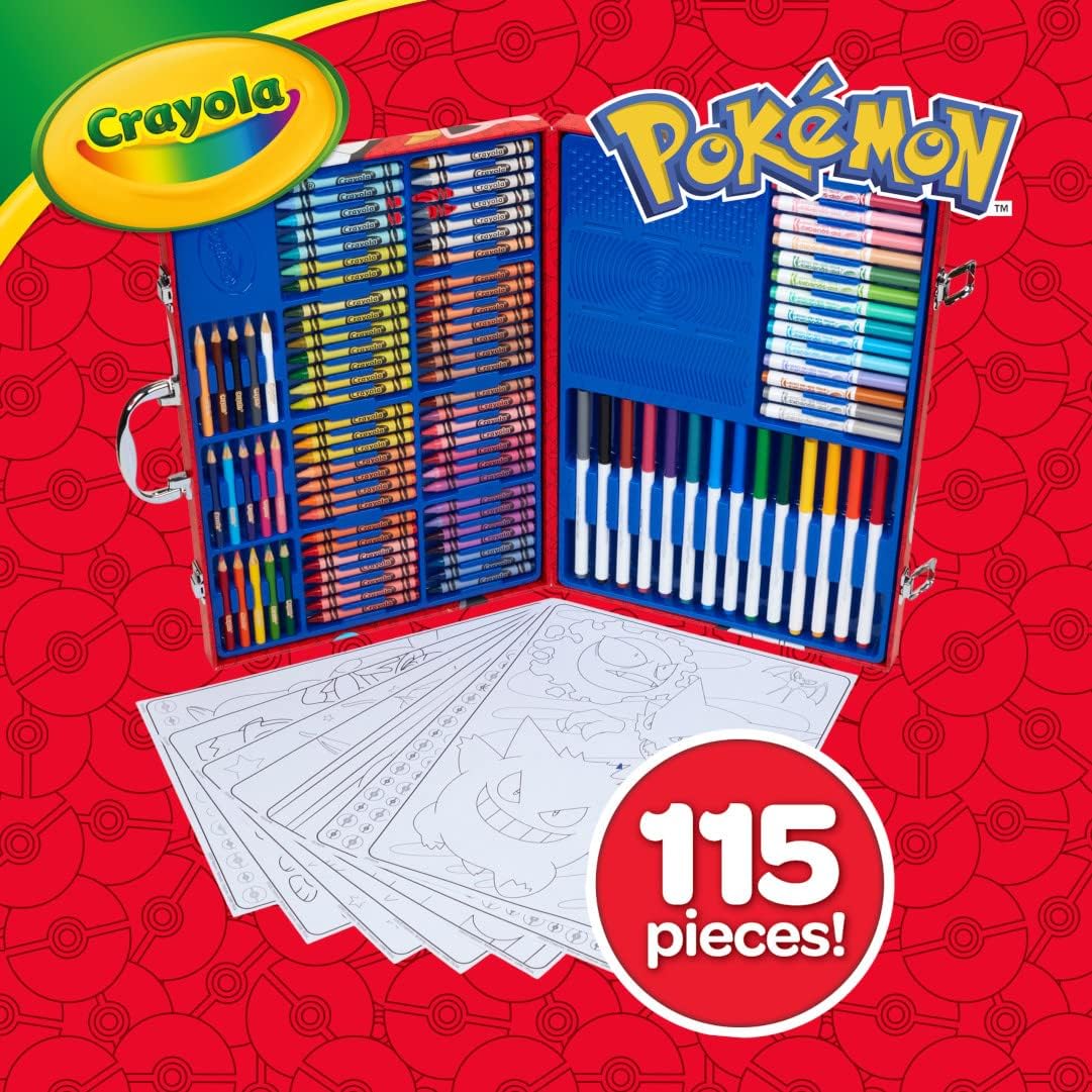 CRAYOLA JUEGO DE ARTE DE IMAGINACIÓN POKÉMON (115 UNIDADES), KIT DE ARTE PARA NIÑOS, INCLUYE PÁGINAS PARA COLOREAR DE POKÉMON - 5