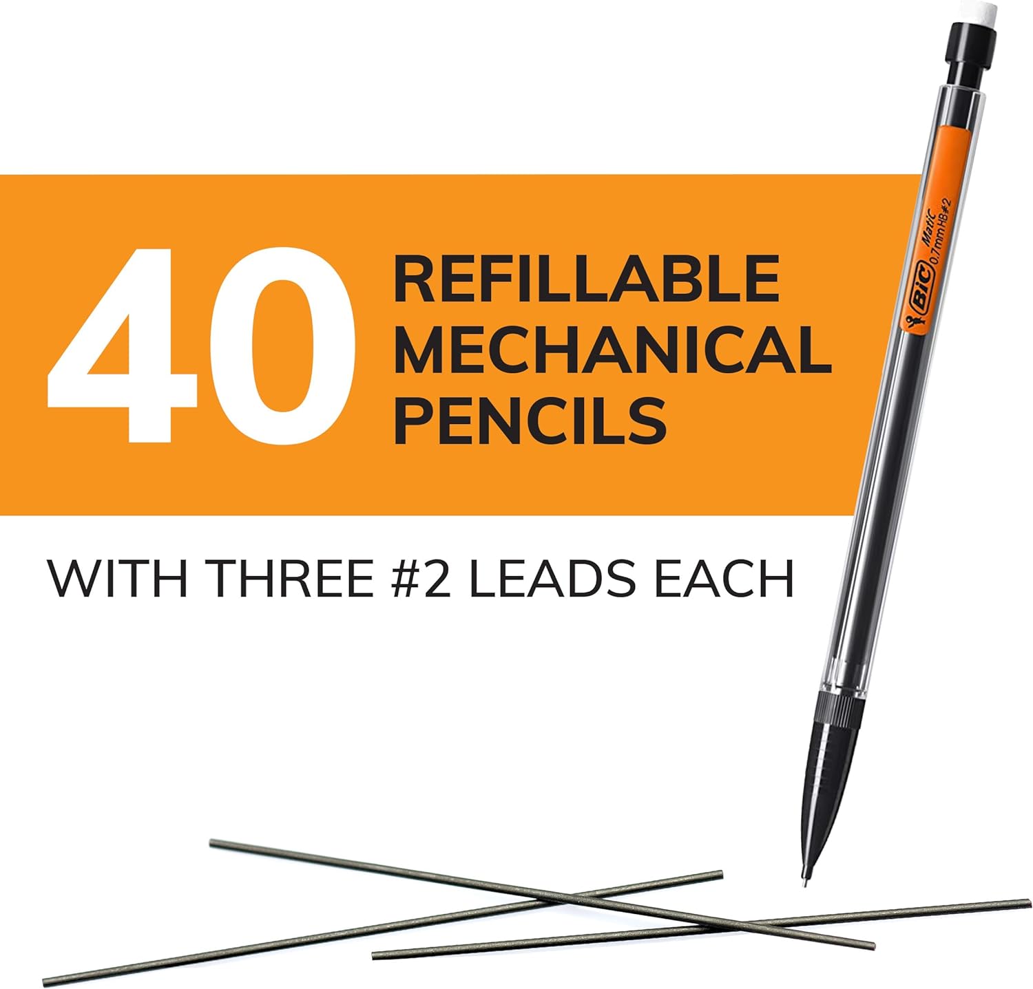 BIC XTRA-LIFE - PORTAMINAS, 0.7 MM, 40 UNIDADES - 3