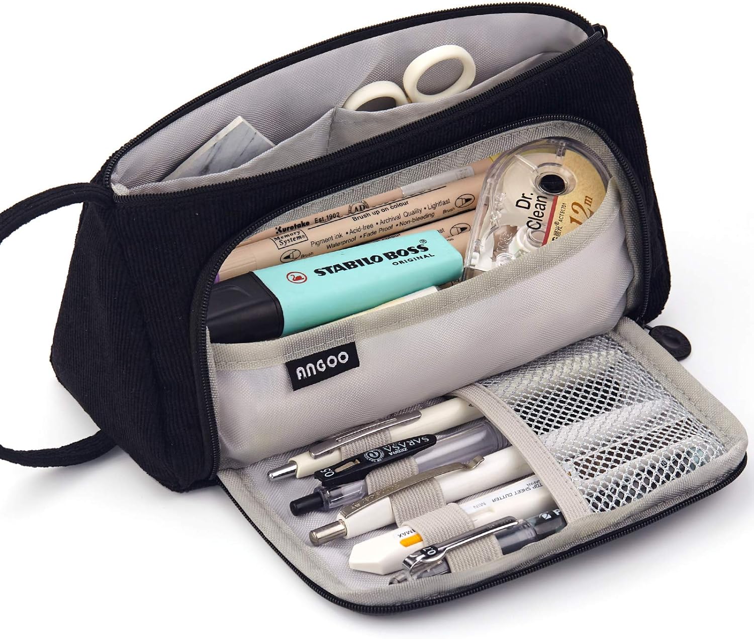 EASTHILL - ESTUCHE PARA LÁPICES DE GRAN CAPACIDAD ESCOLAR, OFICINA Y COLEGIAL PARA NIÑOS Y ADULTOS - NEGRO - 1