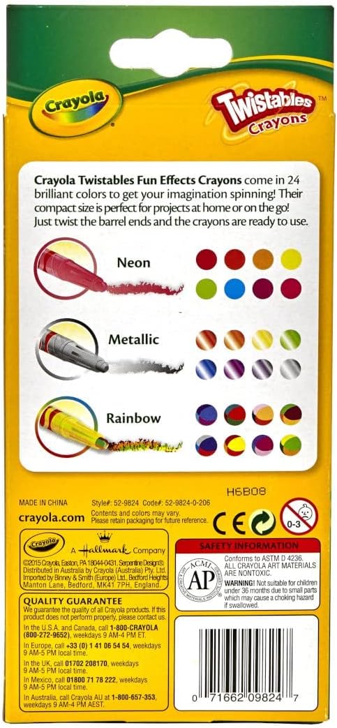 CRAYOLA CRAYONES MINI TWISTABLE CON EFECTOS ESPECIALES, 24 UNIDADES, PAQUETE DE 1 - 6
