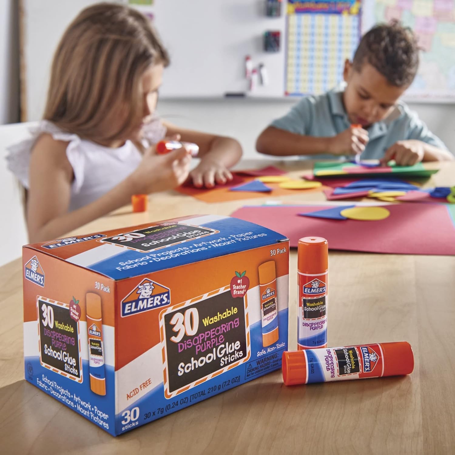 ELMER'S DISAPPEARING PURPLE - BARRAS DE PEGAMENTO PARA LA ESCUELA, LAVABLES, 0.25 OZ, 30 UNIDADES - 4