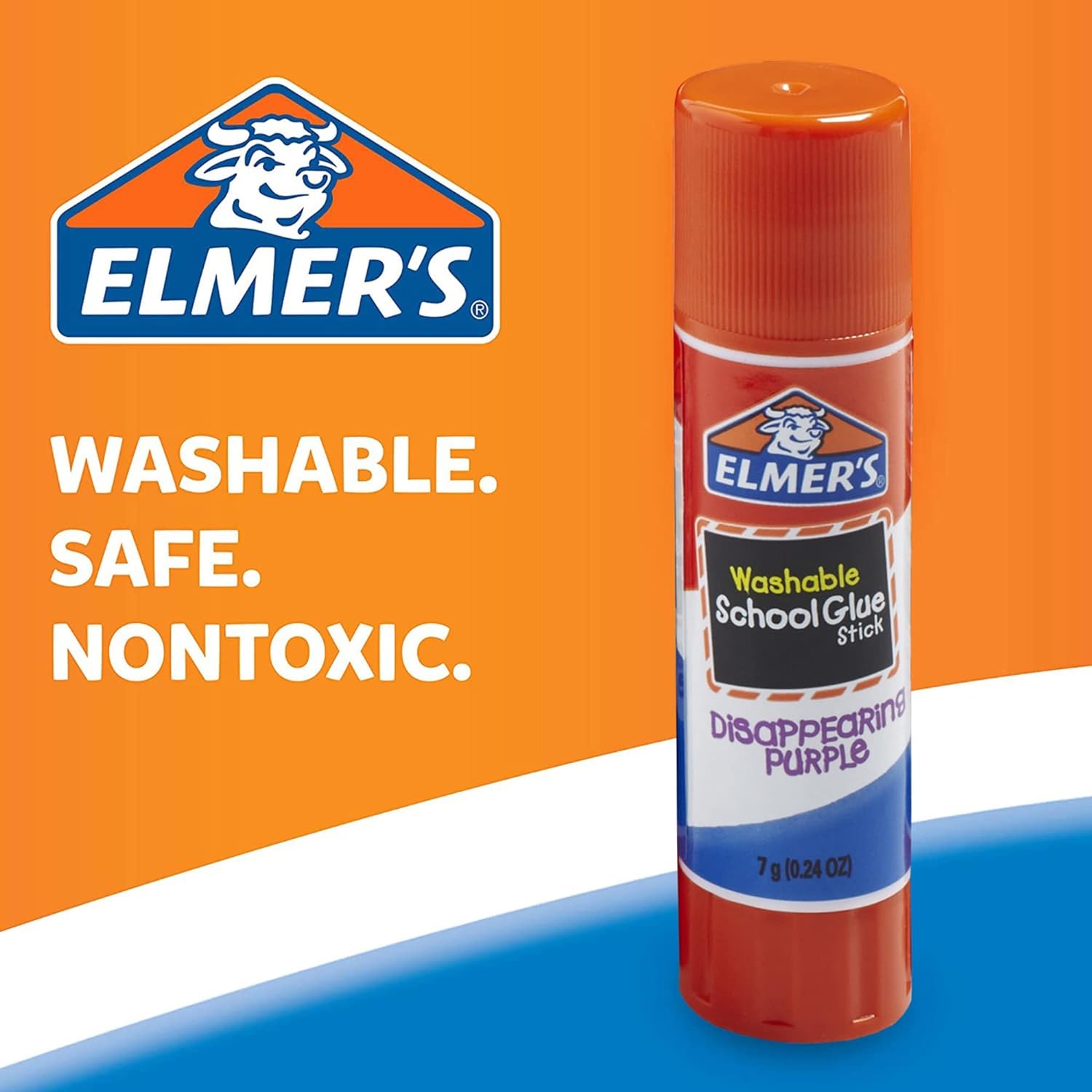ELMER'S DISAPPEARING PURPLE - BARRAS DE PEGAMENTO PARA LA ESCUELA, LAVABLES, 0.25 OZ, 30 UNIDADES - 6