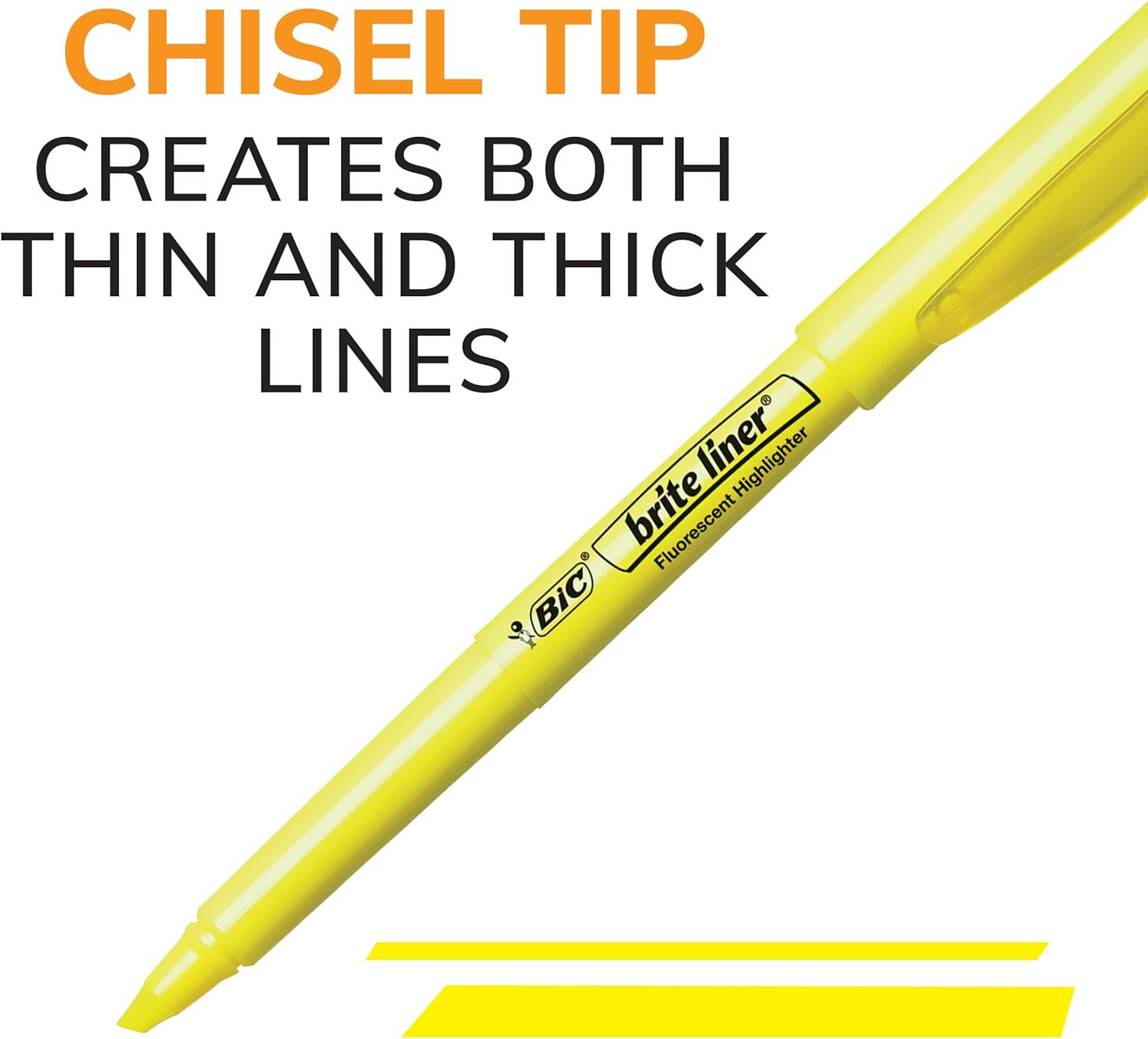 BIC BRITE LINER - RESALTADORES, PUNTA DE CINCEL, PAQUETE DE 5 RESALTADORES DE COLORES SURTIDOS, IDEAL PARA ORGANIZAR Y COLOREAR - 4