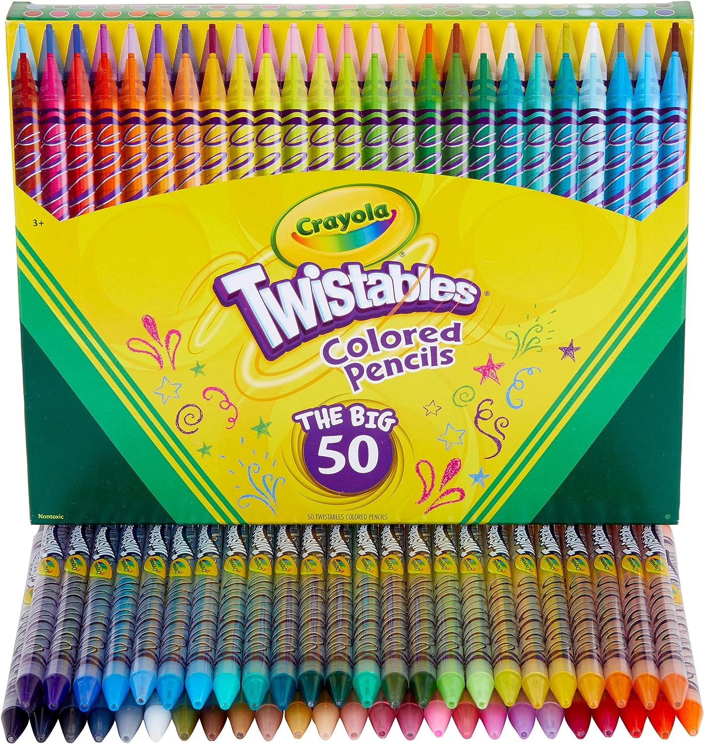 CRAYOLA JUEGO DE LÁPICES DE COLORES TWISTABLES (50 QUILATES), LÁPICES DE COLORES SIN AFILAR PARA NIÑOS - 2