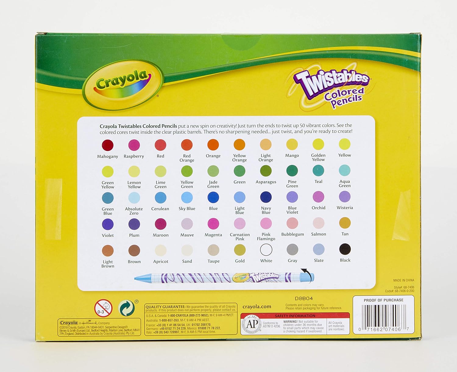 CRAYOLA JUEGO DE LÁPICES DE COLORES TWISTABLES (50 QUILATES), LÁPICES DE COLORES SIN AFILAR PARA NIÑOS - 4