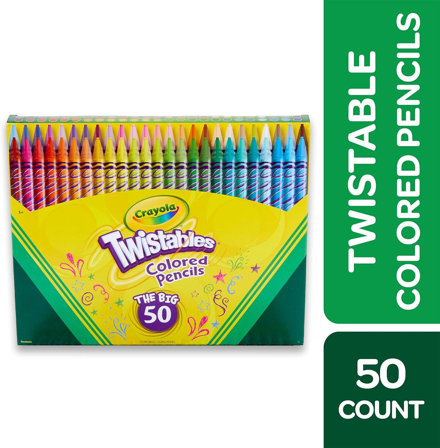 CRAYOLA JUEGO DE LÁPICES DE COLORES TWISTABLES (50 QUILATES), LÁPICES DE COLORES SIN AFILAR PARA NIÑOS - 6