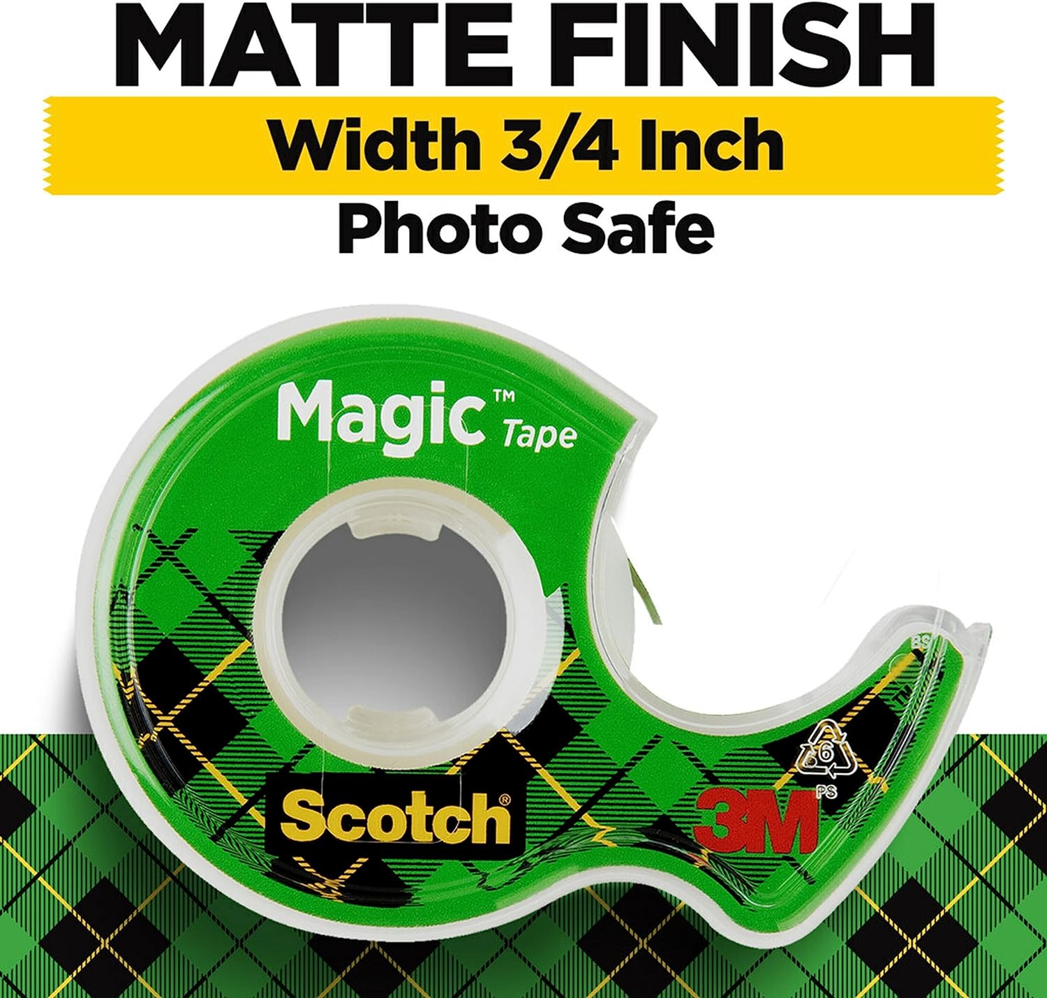 SCOTCH CINTA MÁGICA, CINTA TRANSPARENTE INVISIBLE, 6 ROLLOS DE CINTA CON DISPENSADORES, 3/4 PULGADAS X 650 PULGADAS - 4