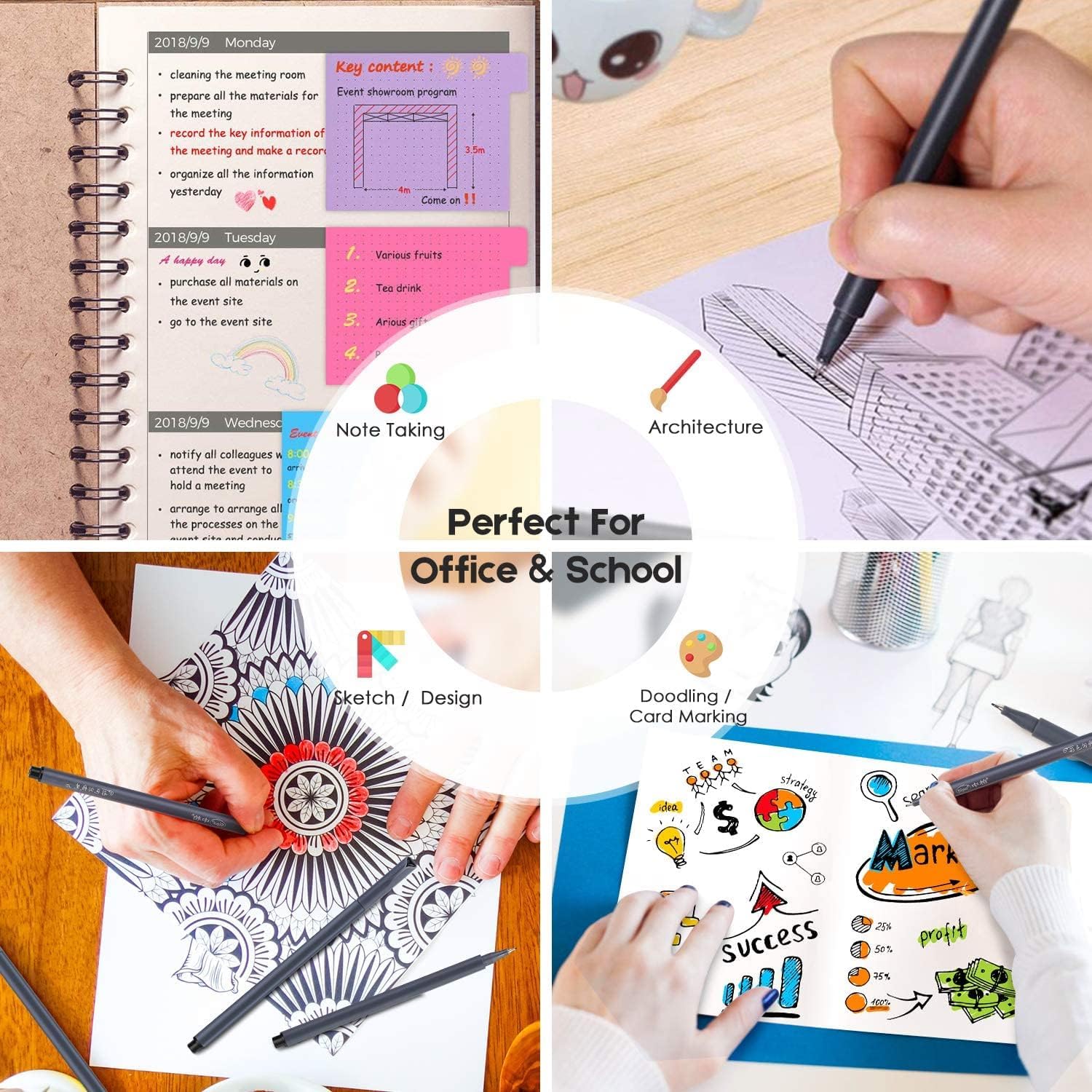 IBAYAM BOLÍGRAFOS PLANIFICADORES DE DIARIO, BOLÍGRAFOS DE COLORES, MARCADORES ARTÍSTICOS DE PUNTA FINA Y JUEGO DE BOLÍGRAFOS - 6