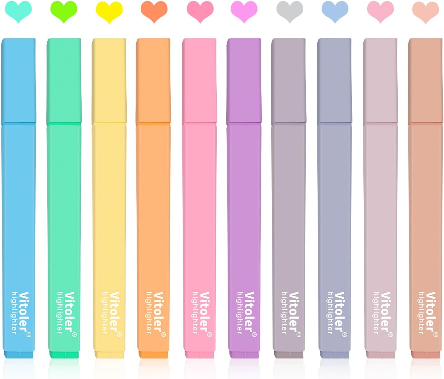 VITOLER 10 ROTULADORES ESTÉTICOS DE LA BIBLIA, ROTULADORES DE PUNTA DE CINCEL, RESALTADORES DE CARAMELO DE COLORES SURTIDOS - 1