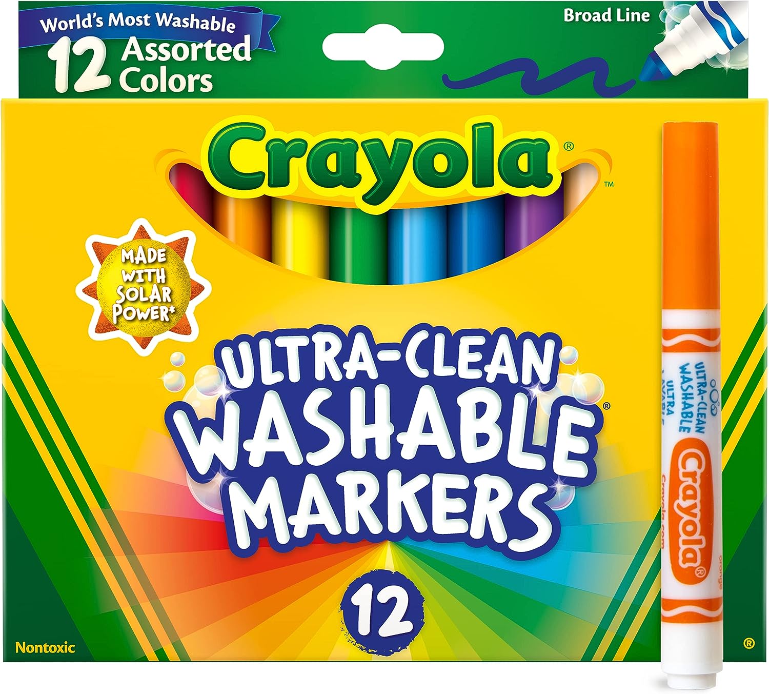 CRAYOLA MARCADORES DE LÍNEA ANCHA (12 UNIDADES), MARCADORES LAVABLES PARA NIÑOS - 2