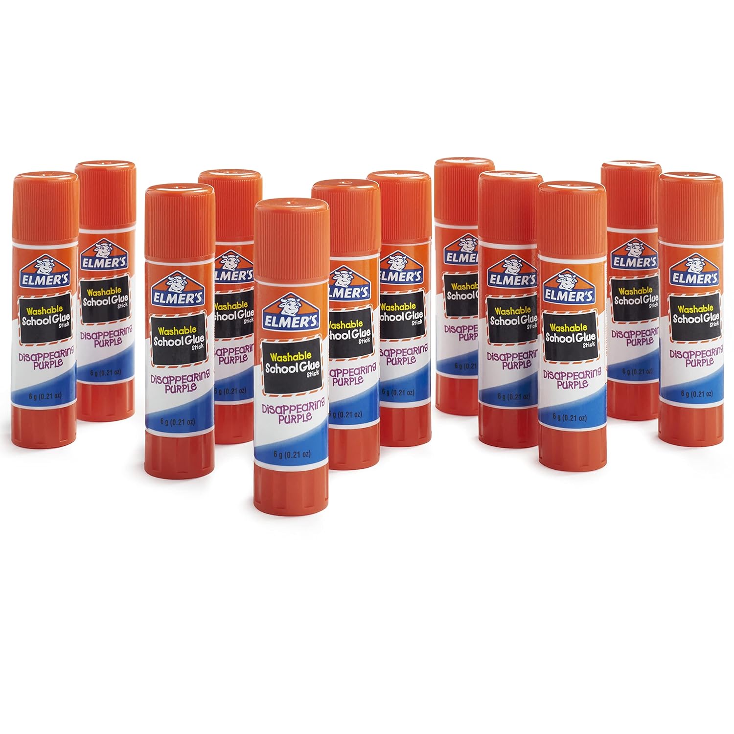 ELMER'S BARRAS DE PEGAMENTO ESCOLAR COLOR MORADO QUE SE DESVANECE, LAVABLE 12 UNIDADES - 5