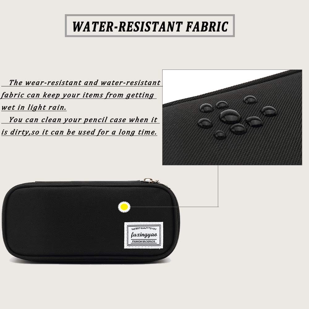 ESTUCHE PARA LÁPICES CON VARIAS RANURAS, CARTUCHERA PARA NIÑOS Y ADULTOS, PARA OFICINA Y ESCUELA - NEGRO - 6