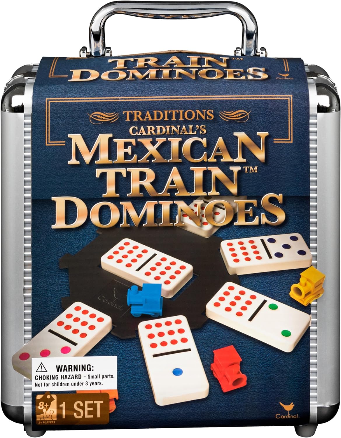 JUEGO DE DOMINÓ CON CAJA DE ALUMINIO, TREN CARDINAL MEXICANO - 1