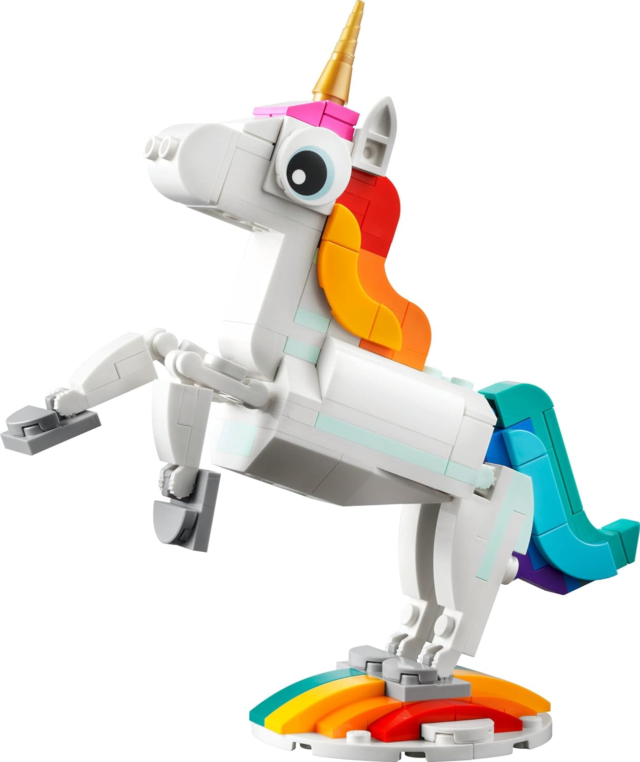 LEGO CREATOR 3 EN 1 JUGUETE MÁGICO DE UNICORNIO PARA CABALLITO DE MAR A PAVO REAL 31140, FIGURAS DE ANIMALES ARCOÍRIS - 5