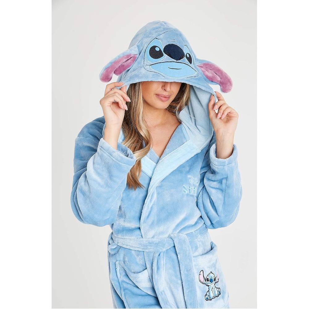 BATA PARA MUJER CON FORRO POLAR Y CAPUCHA STITCH DISNEY - 2